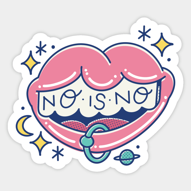 No is no mouth Sticker by Paolavk